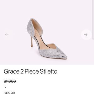 Jewel Badgley Mischa Grace Silver Stiletto Heels size 9 Like new